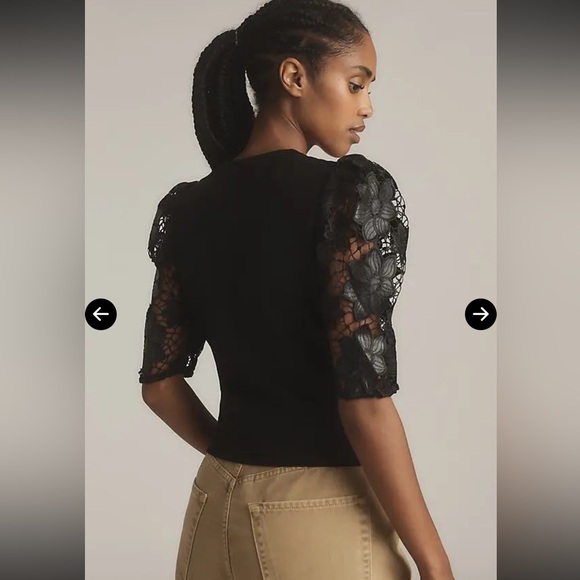 Anthologies DOLAN LEFT COAST FauxLeather Cutwork Blouse - Picture 3 of 10